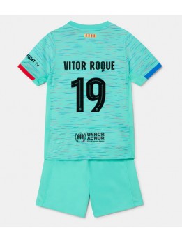 Billige Barcelona Vitor Roque #19 Tredjedraktsett Barn 2023-24 Kortermet (+ Korte bukser)